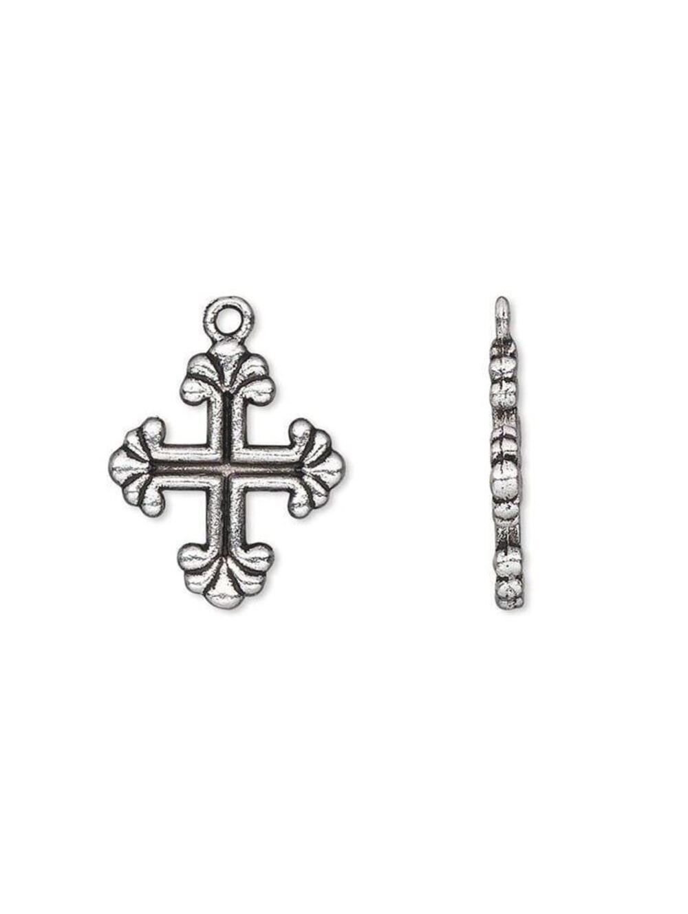 10 Antiqued Silver Pewter Fancy Maltese Cross 17x15mm Pendants Charms Bulk Lot